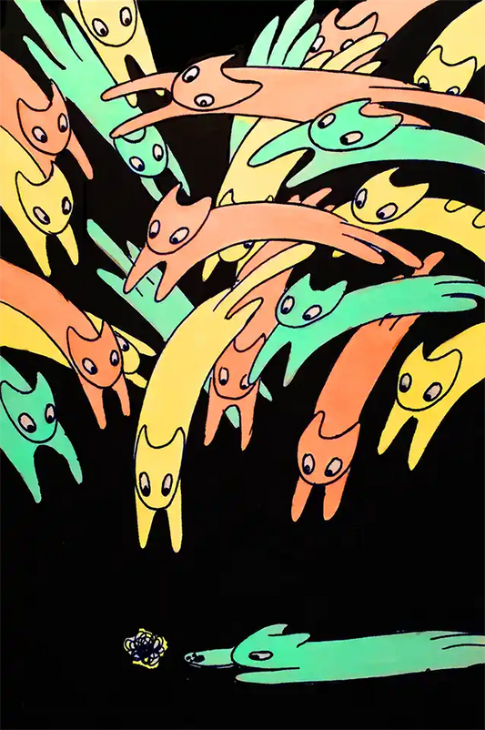 Cats Play Competition Note Card