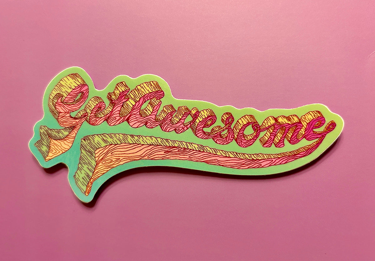 Get Awesome wood grain vinyl sticker