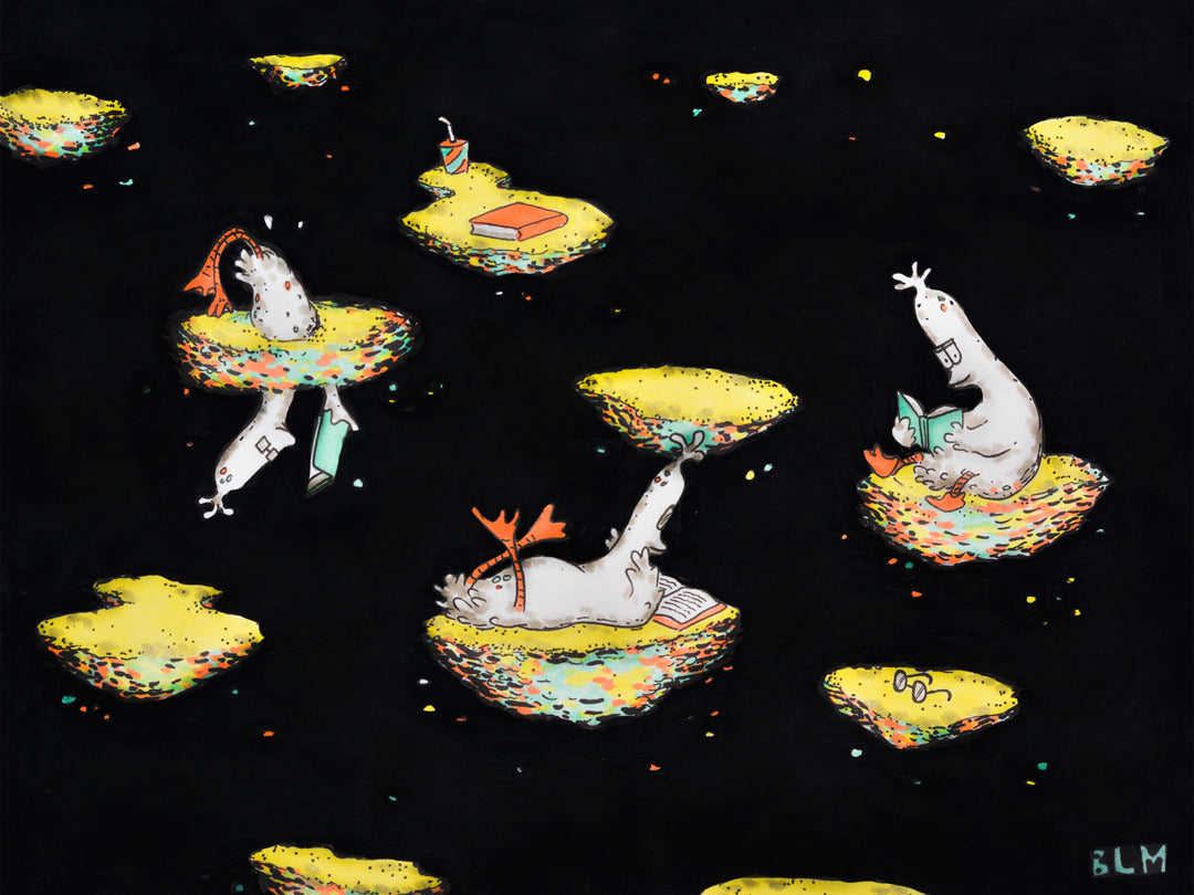 Reading Ducks giclee print